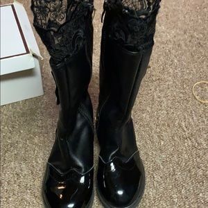 Girls black dress boots